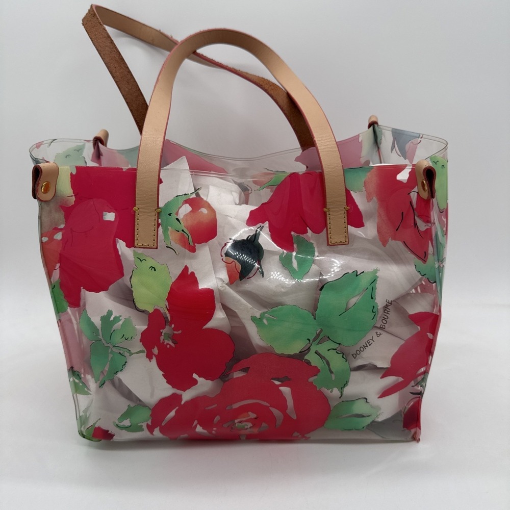 Dooney Bourke Clear Acrylic Floral Rose Tote Bag See Pics For Measurements